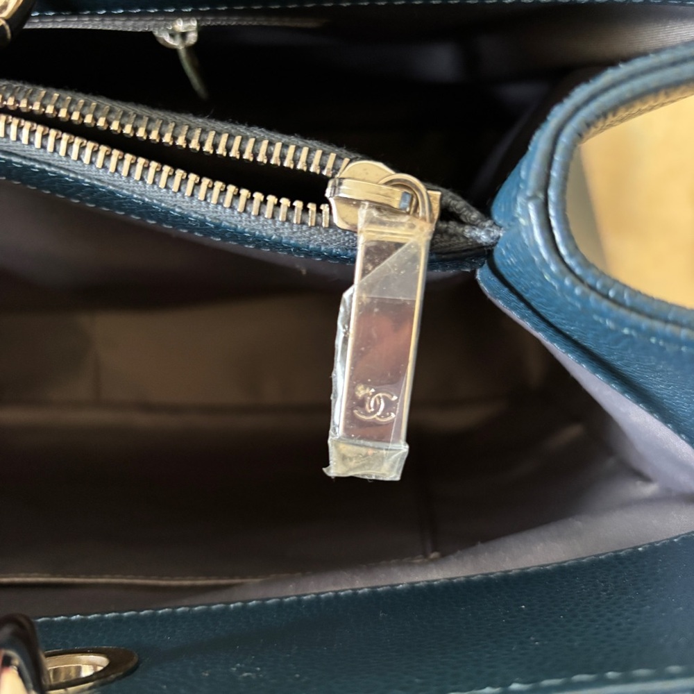 Chanel Blue Grand Shopping Quilted Leather Tote Bag - Picture 9 of 13